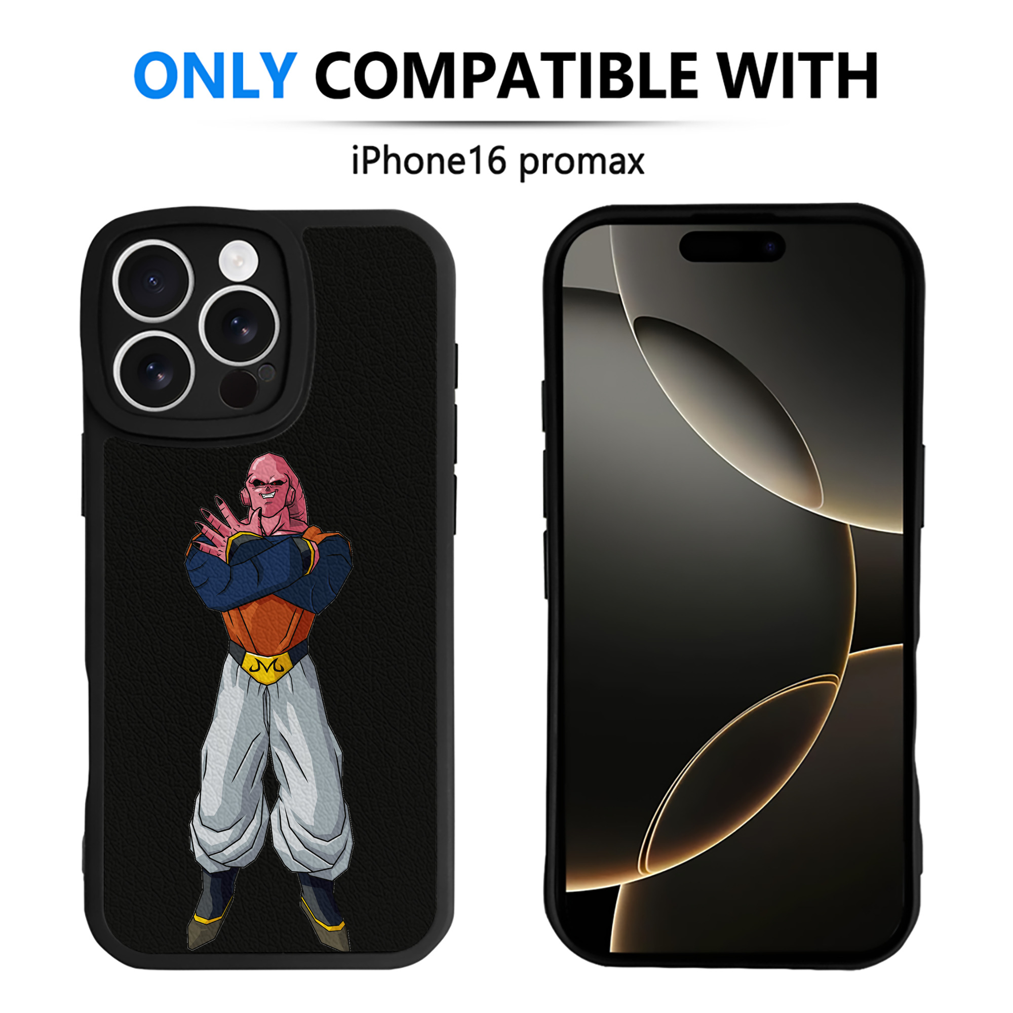 （画像用） ドラゴンボール 魔人ブウ DRAGON BALL Majin Buu 【iPhone 16シリーズ対応】シリコンスマホケース（レザー調） 材質：シリコン